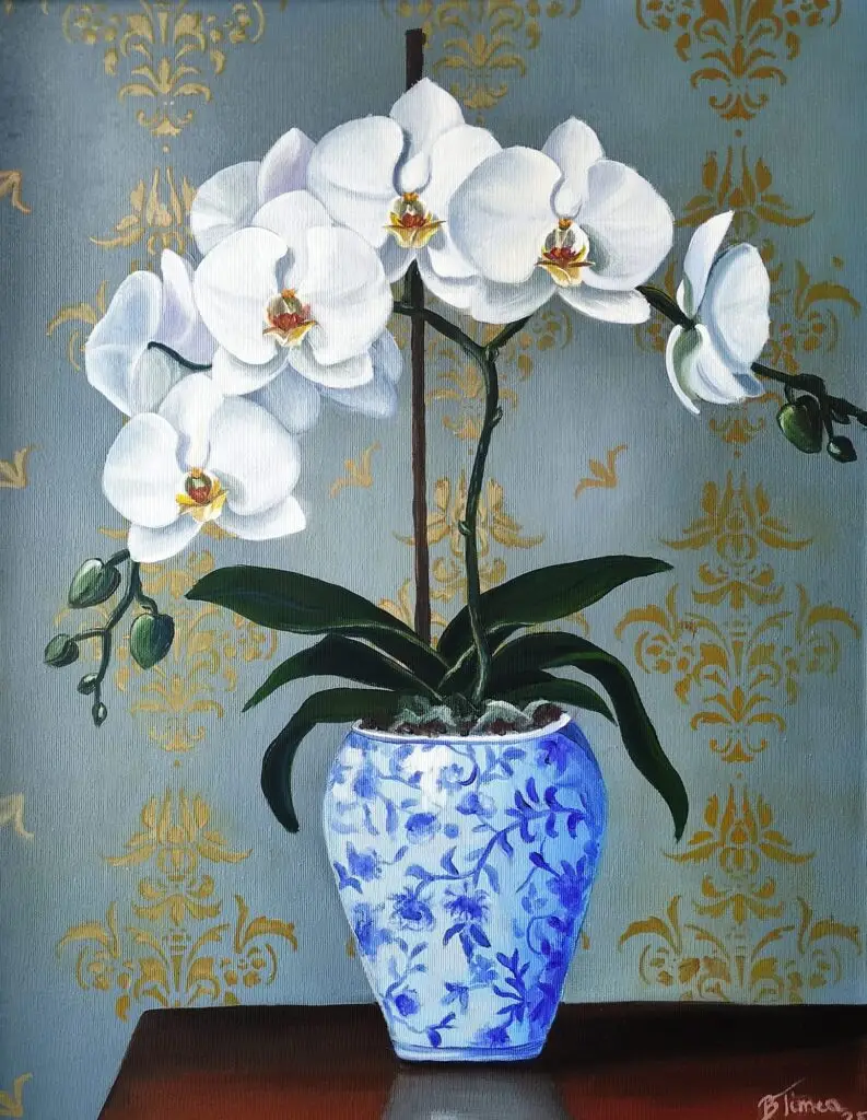 Orchideák – Bezeczki Tímea olajfestménye